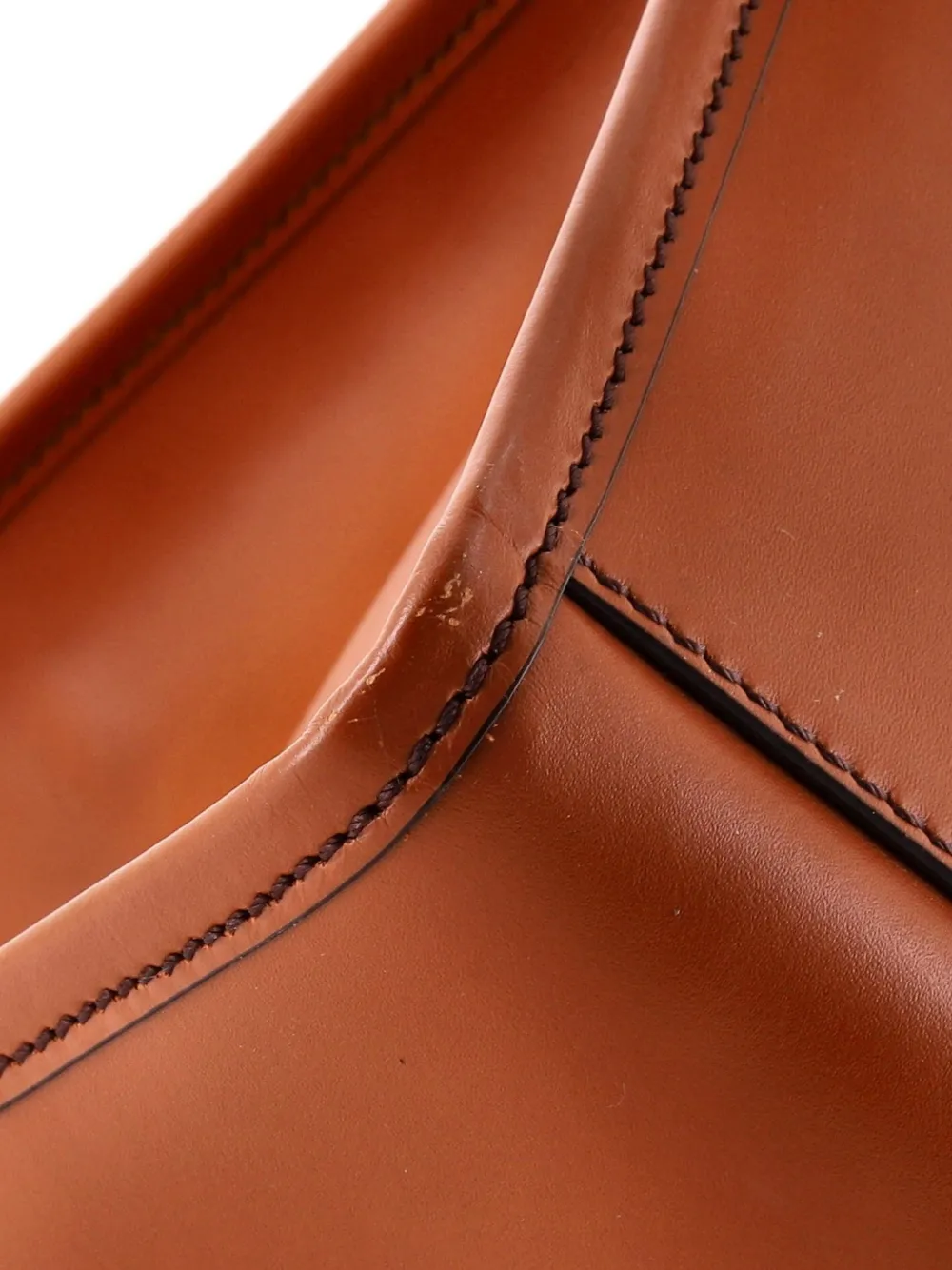 Pre-owned Fendi Sunshine Shopper Leather Large Tote Bag In Brown