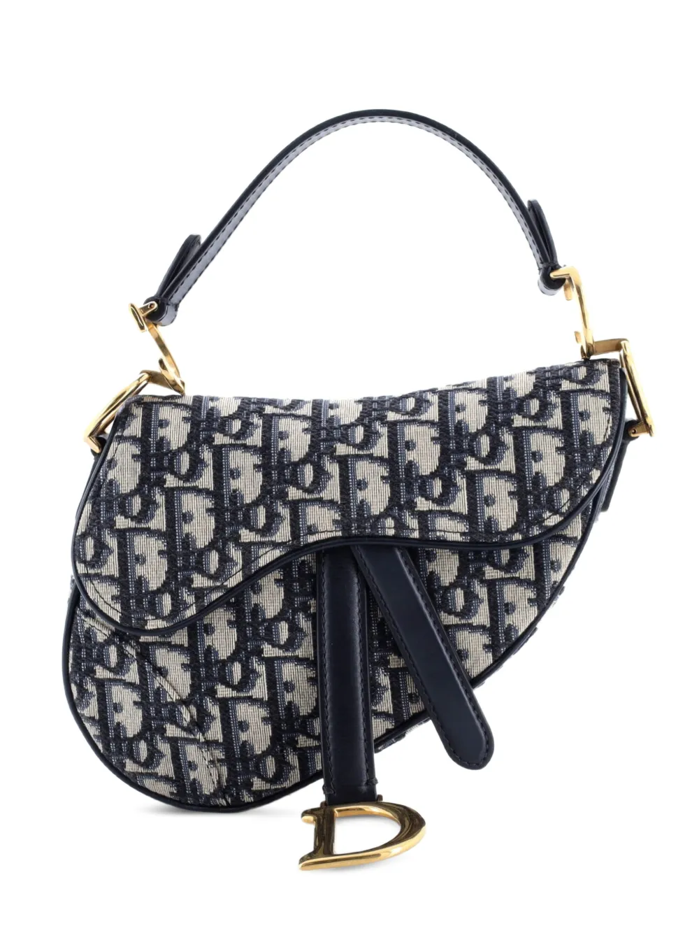 Christian Dior Pre-Owned Saddle Handbag Oblique Canvas Mini shoulder bag - Blu