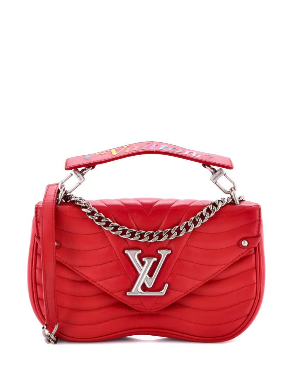 Louis Vuitton Pre-Owned New Wave Chain Bag Quilted Leather MM crossbody bag - Rosso
