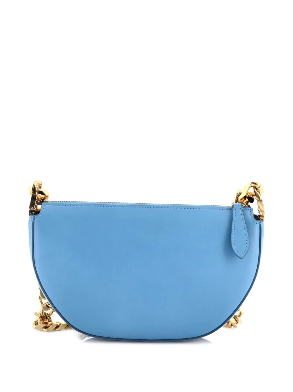 BURBERRY Pre-owned Olympia Zip Chain Leather Mini Shoulder Bag In Blue
