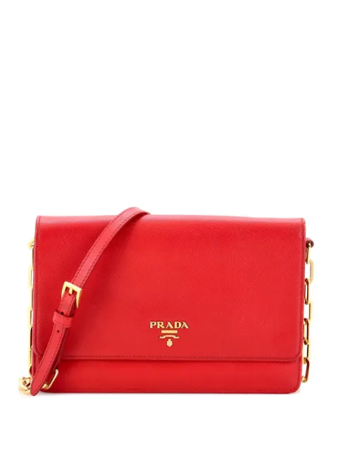 Prada Pre-Owned Wallet on Strap Saffiano Leather Small crossbody bag