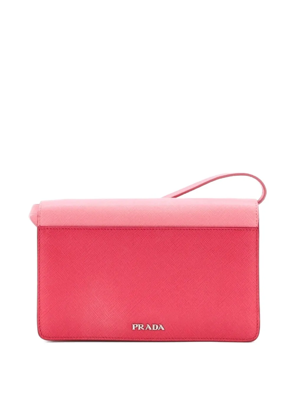 PRADA Pre-owned Turn Lock Wallet Saffiano Leather Small Crossbody Bag In Pink