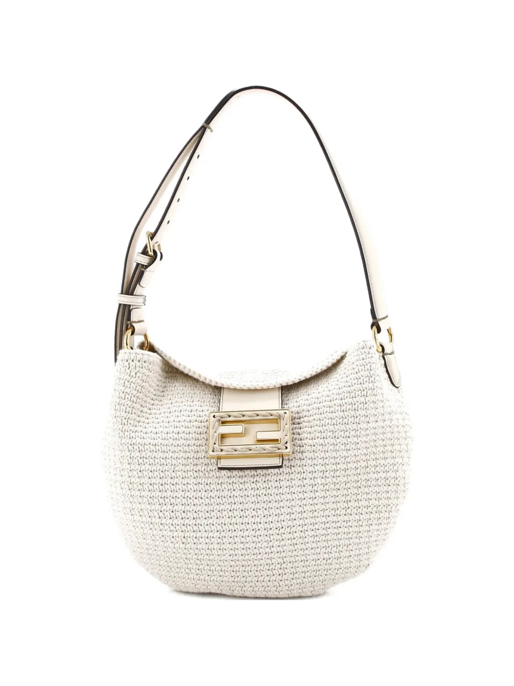 Fendi Pre-Owned Croissant Crochet Small hobo bag - Toni neutri