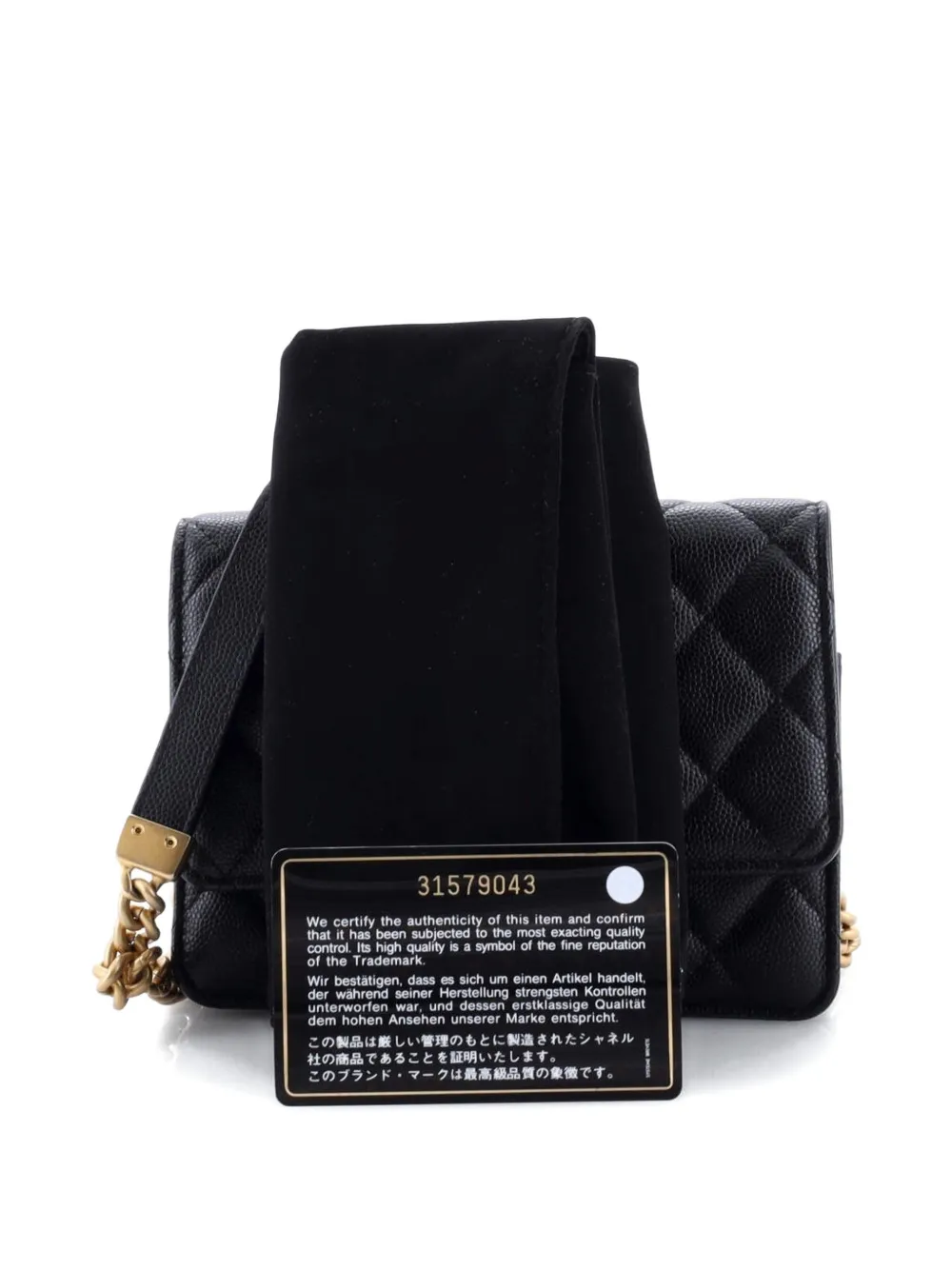 CHANEL Pre-owned Bracelet On Chain Wallet On Chain Quilted Caviar Mini Clutch Bag In Black