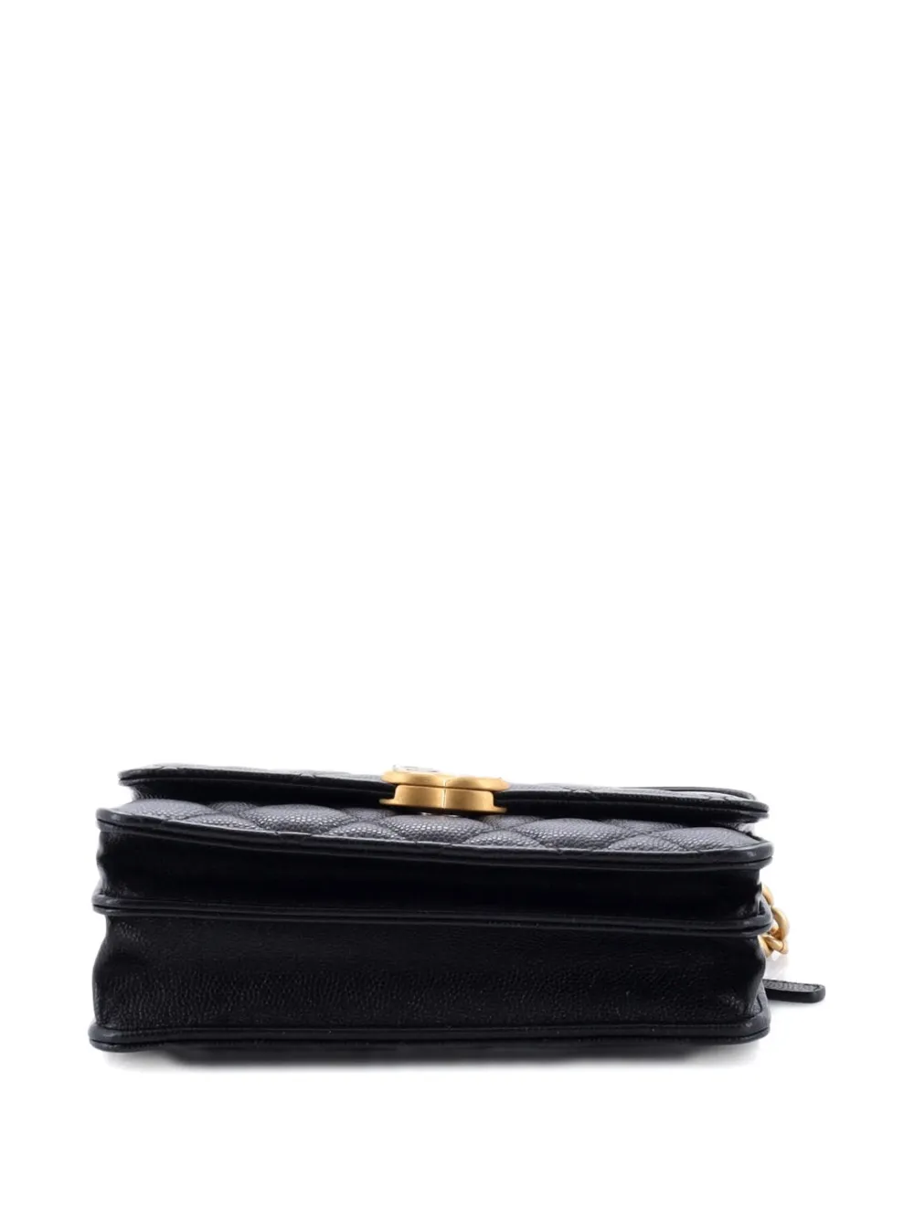 CHANEL Pre-owned Bracelet On Chain Wallet On Chain Quilted Caviar Mini Clutch Bag In Black