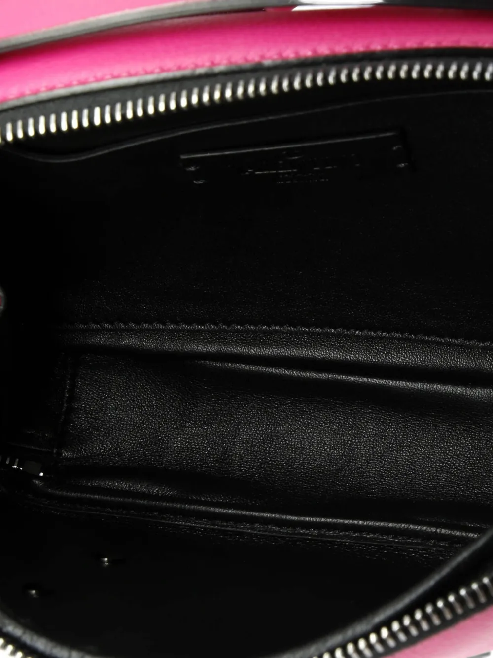 Pre-owned Valentino Garavani Vlogo Zip Around Camera Leather Crossbody Bag In Pink