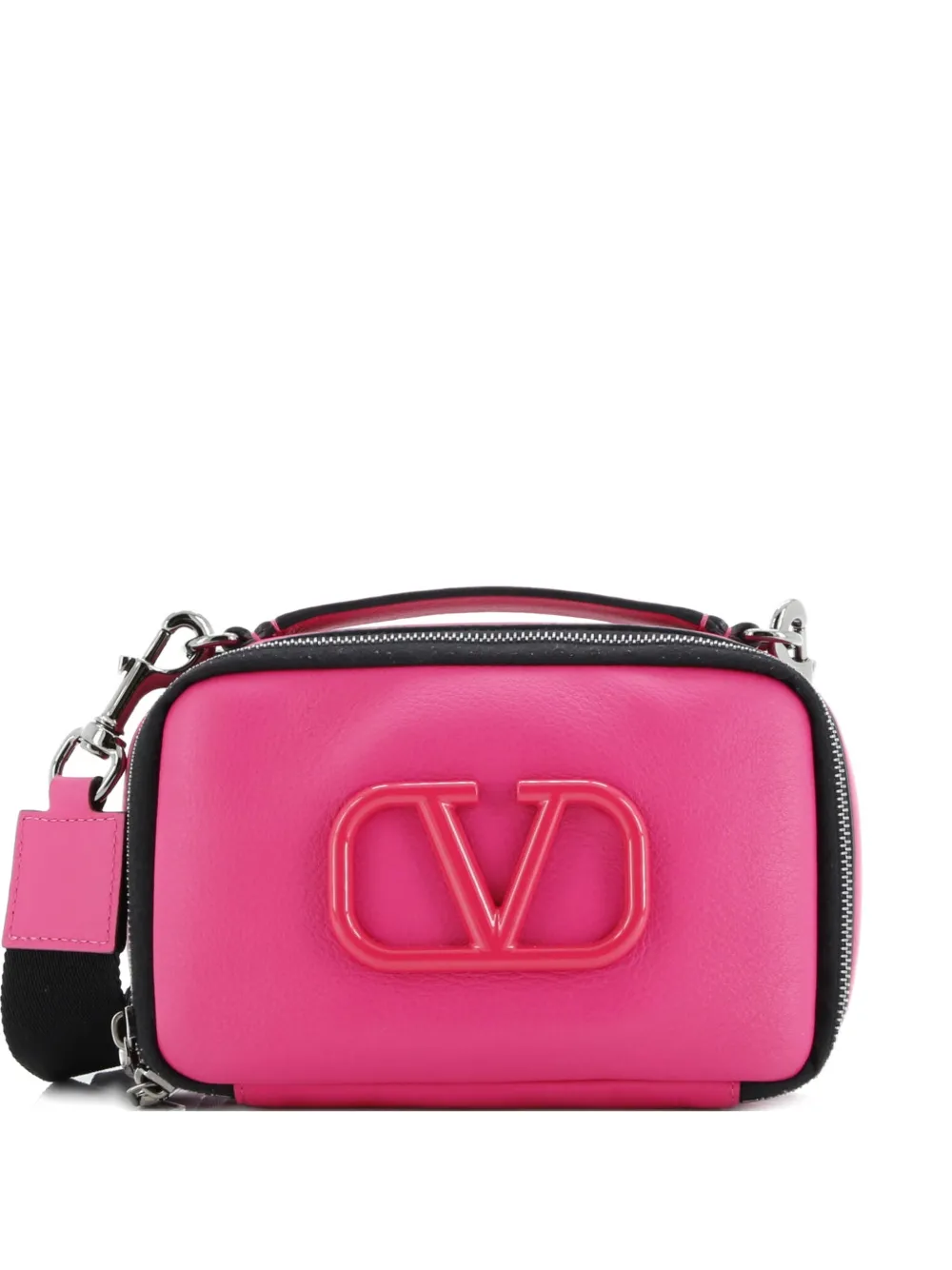 Valentino Garavani Pre-Owned VLogo Zip Around Camera Leather crossbody bag - Rosa