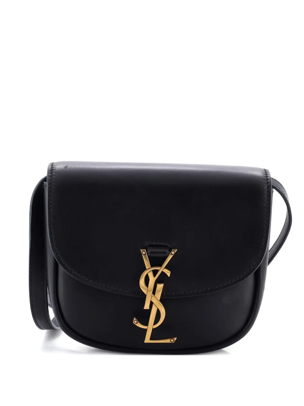 Pre-owned Saint Laurent Kaia Leather Small Shoulder Bag In Black