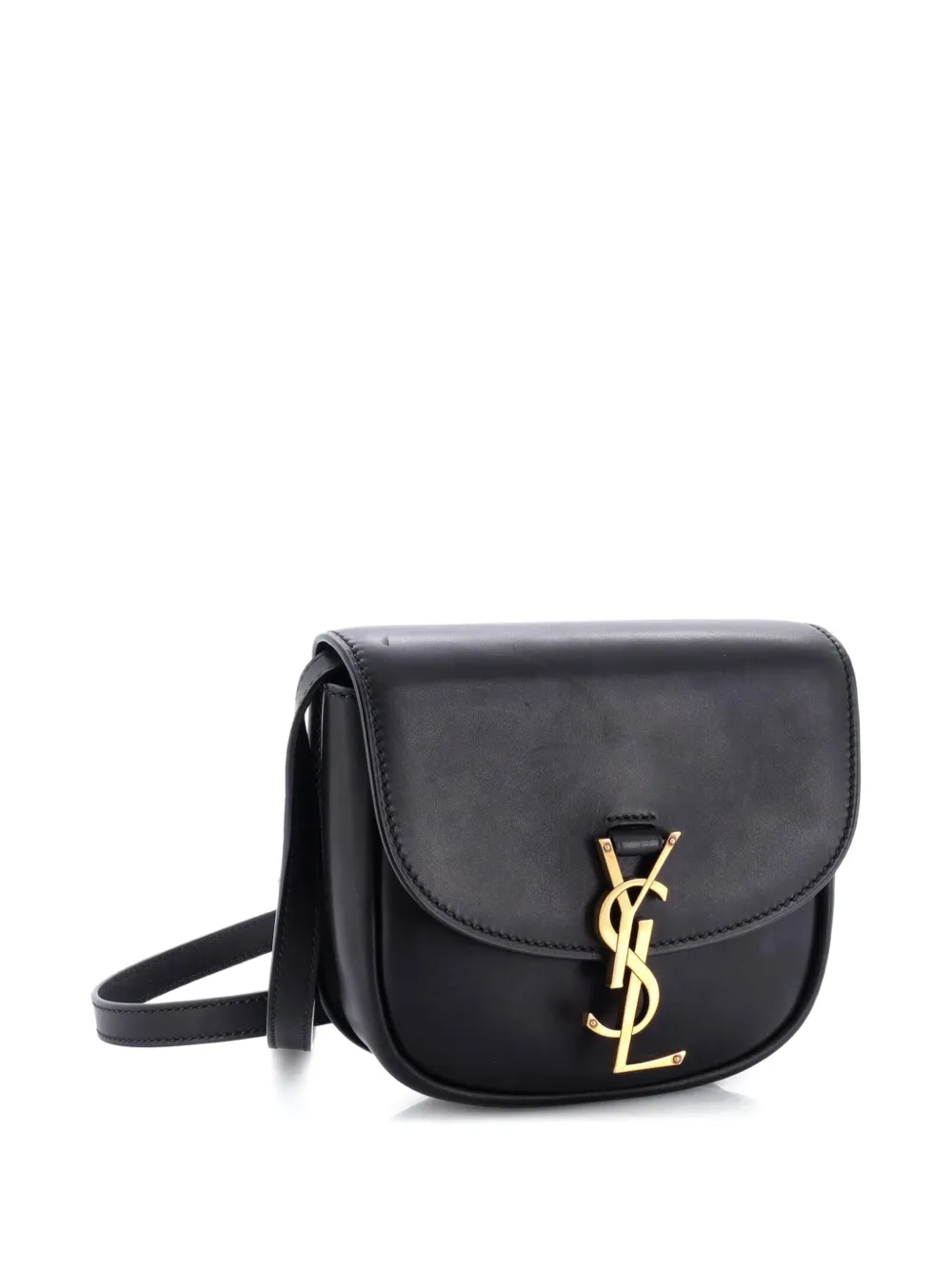 Pre-owned Saint Laurent Kaia Leather Small Shoulder Bag In Black