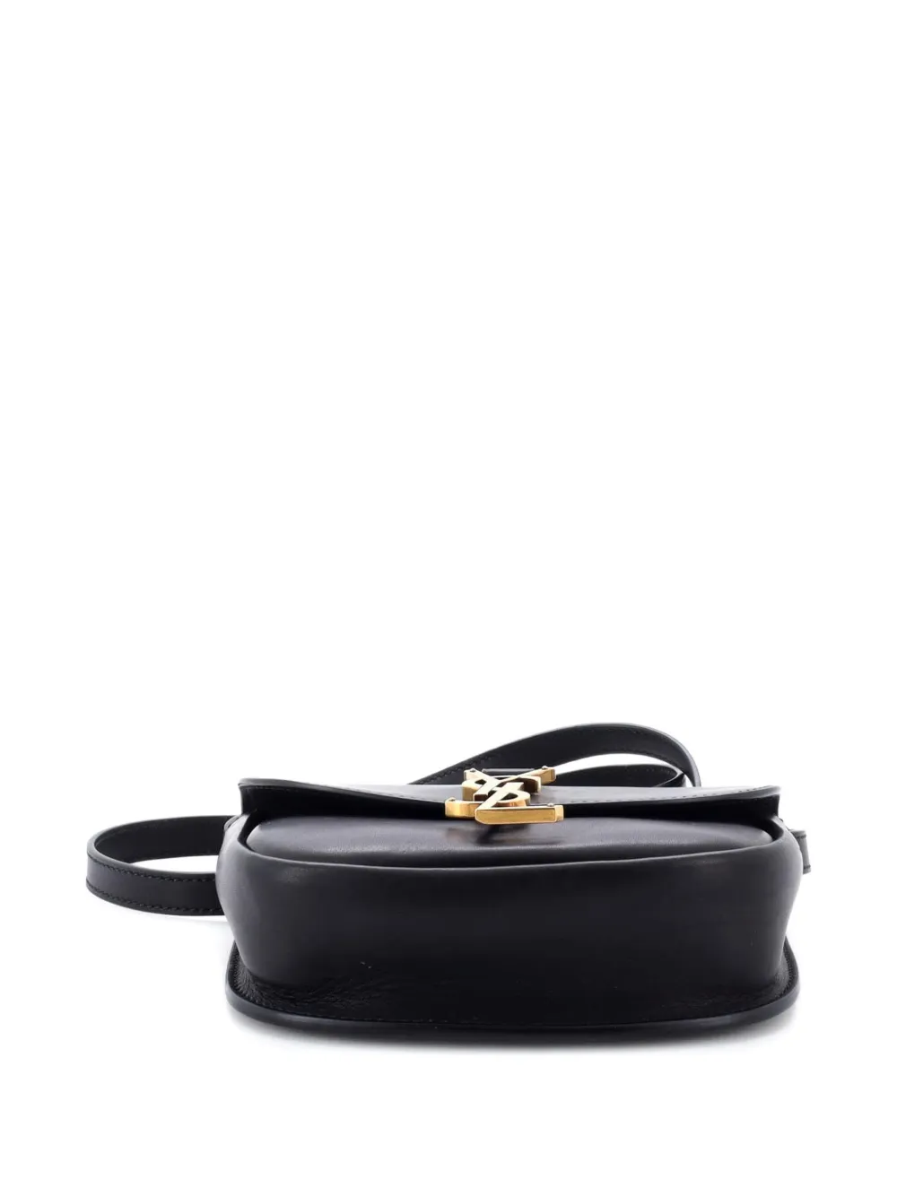 Pre-owned Saint Laurent Kaia Leather Small Shoulder Bag In Black