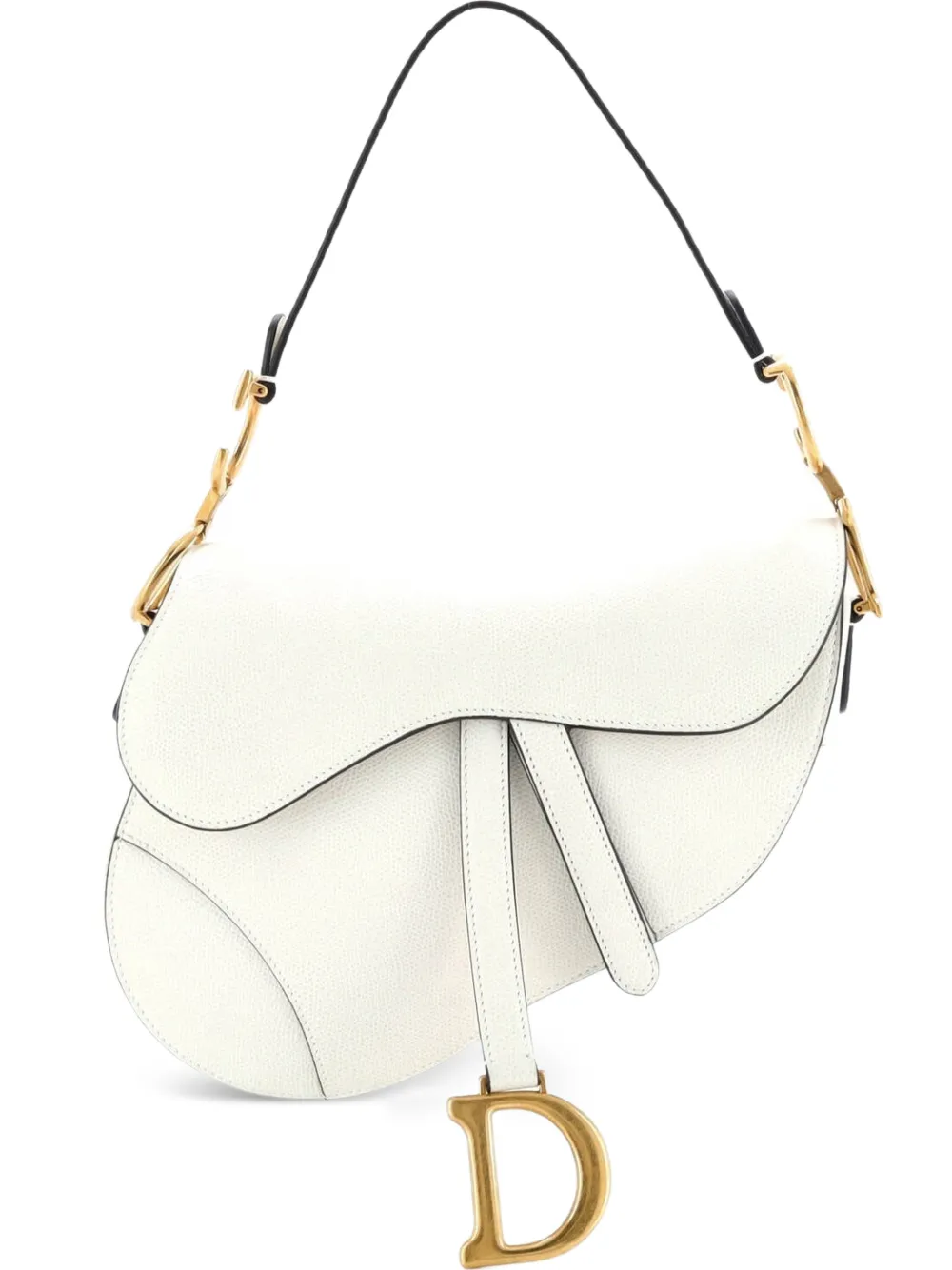 Christian Dior Pre-Owned Saddle Handbag Leather Medium shoulder bag - Bianco