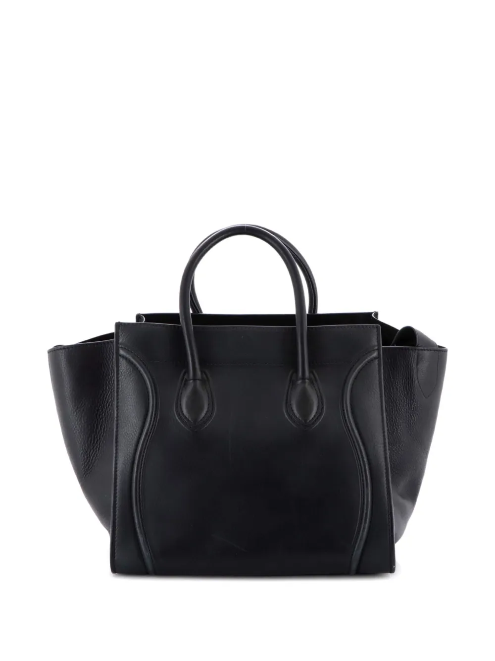 Pre-owned Celine Luggage Bag Python And Leather Mini Satchel In Black