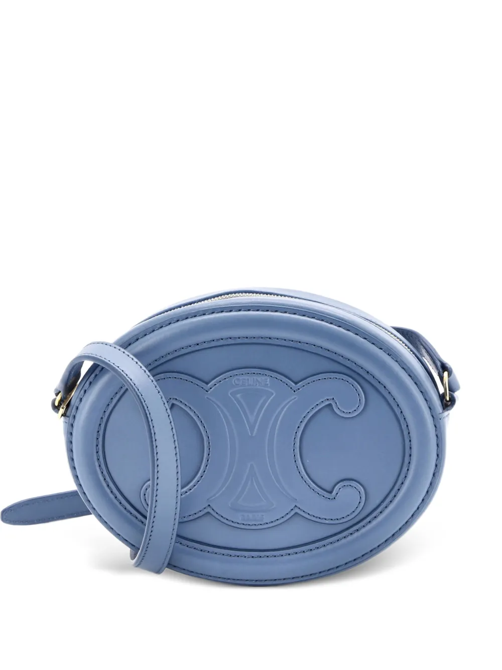 Celine Pre-Owned Triomphe Oval Leather Mini crossbody bag - Blau