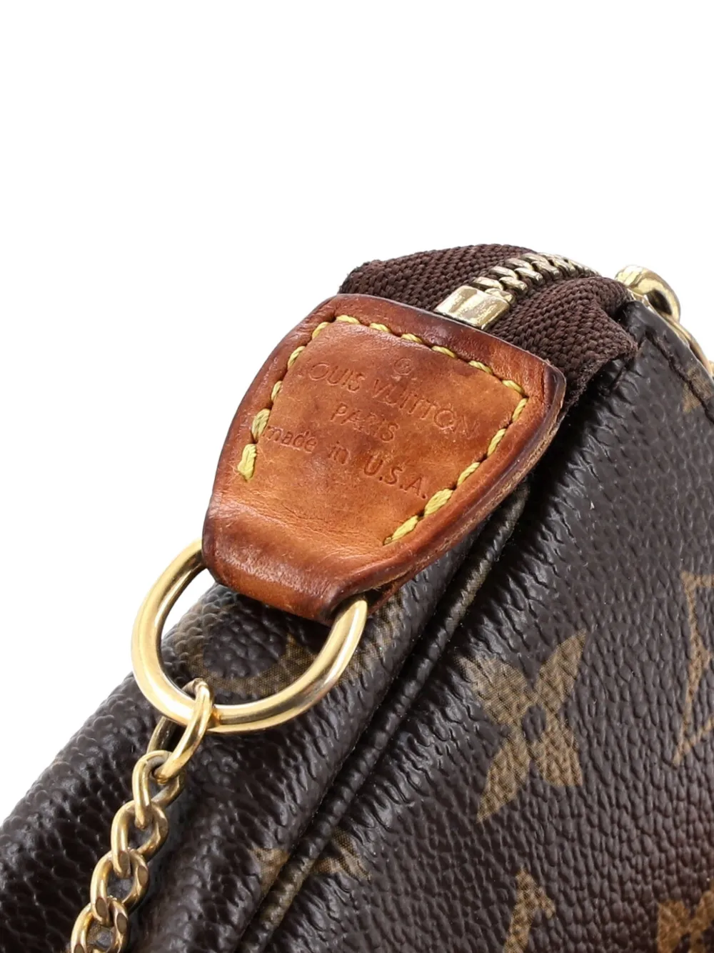 LOUIS VUITTON Pre-owned Pochette Accessoires Monogram Canvas Mini Clutch Bag In Brown