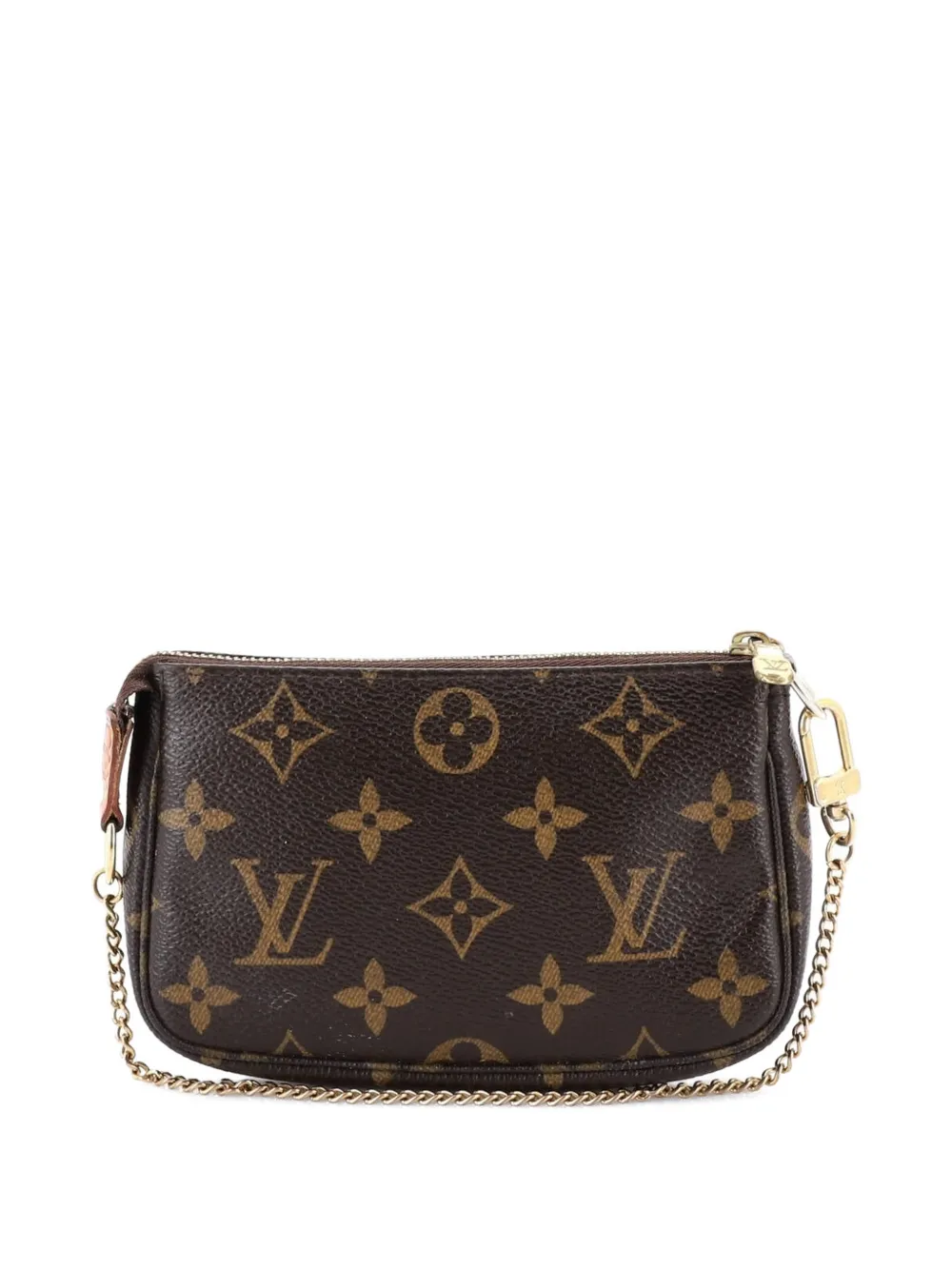 LOUIS VUITTON Pre-owned Pochette Accessoires Monogram Canvas Mini Clutch Bag In Brown
