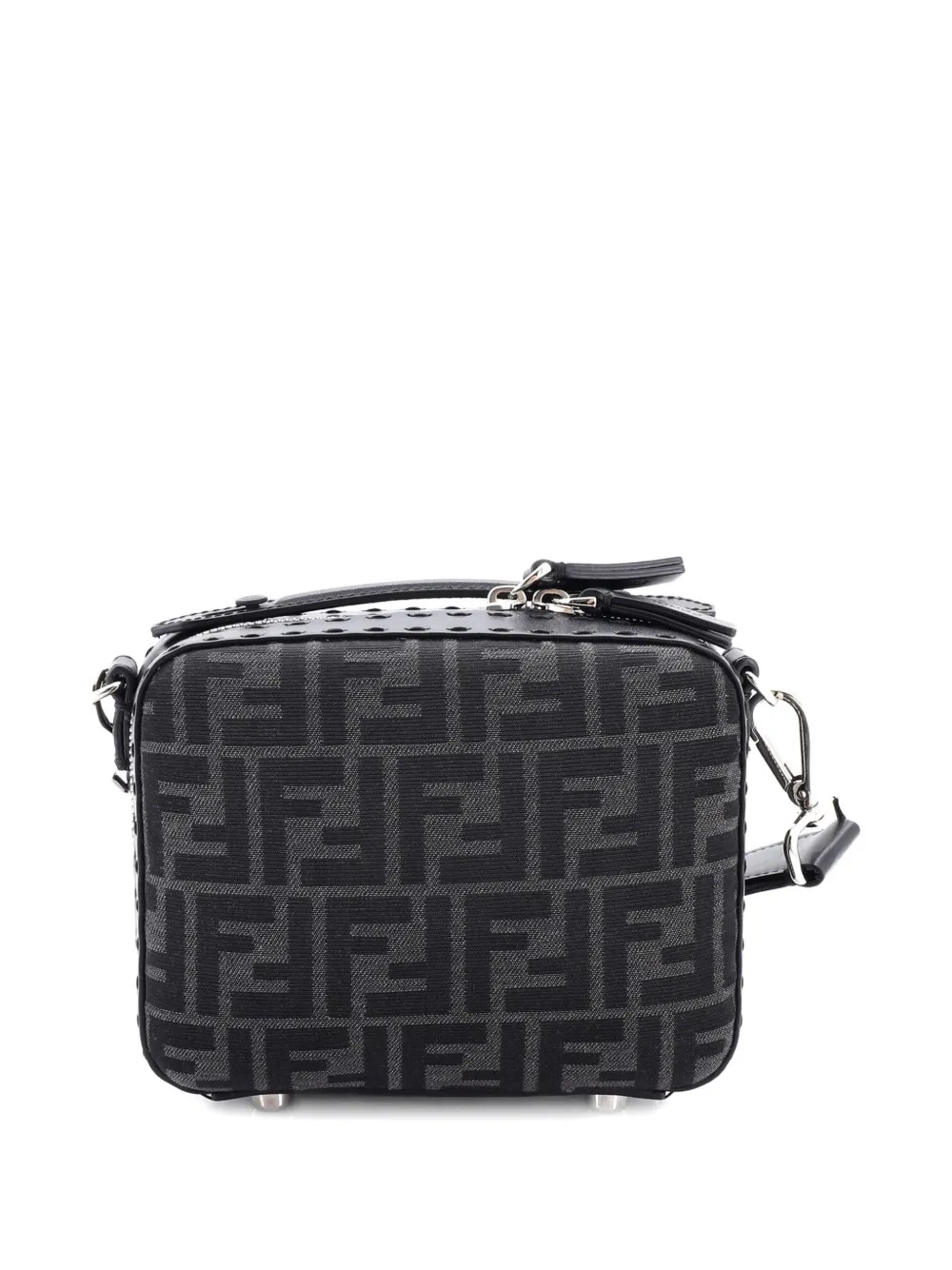FENDI Pre-owned Suitcase Zucca Canvas Mini Crossbody Bag In Black