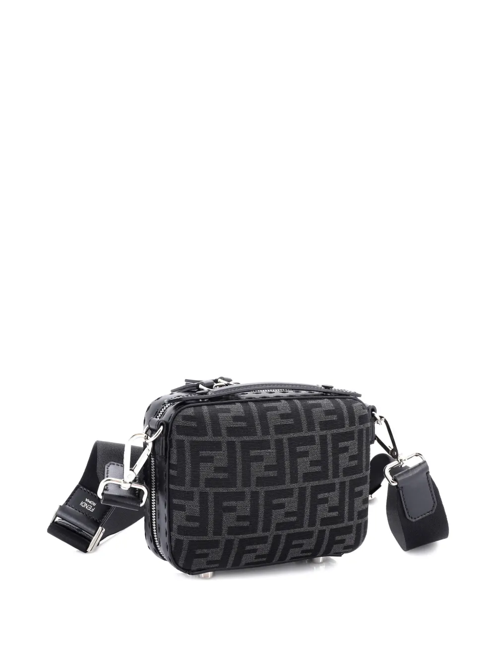 FENDI Pre-owned Suitcase Zucca Canvas Mini Crossbody Bag In Black