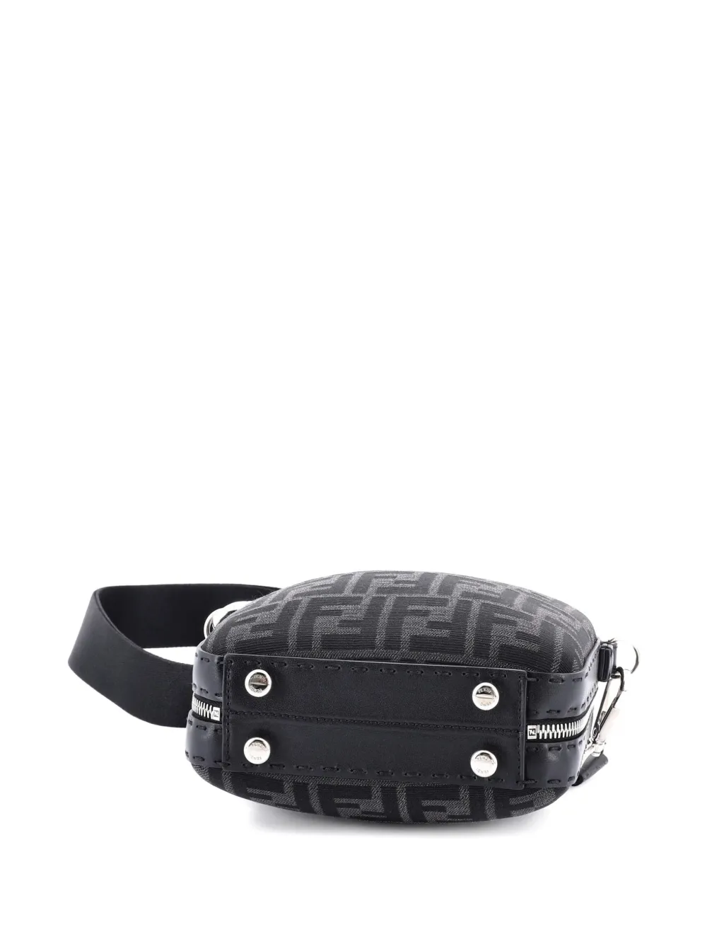 FENDI Pre-owned Suitcase Zucca Canvas Mini Crossbody Bag In Black