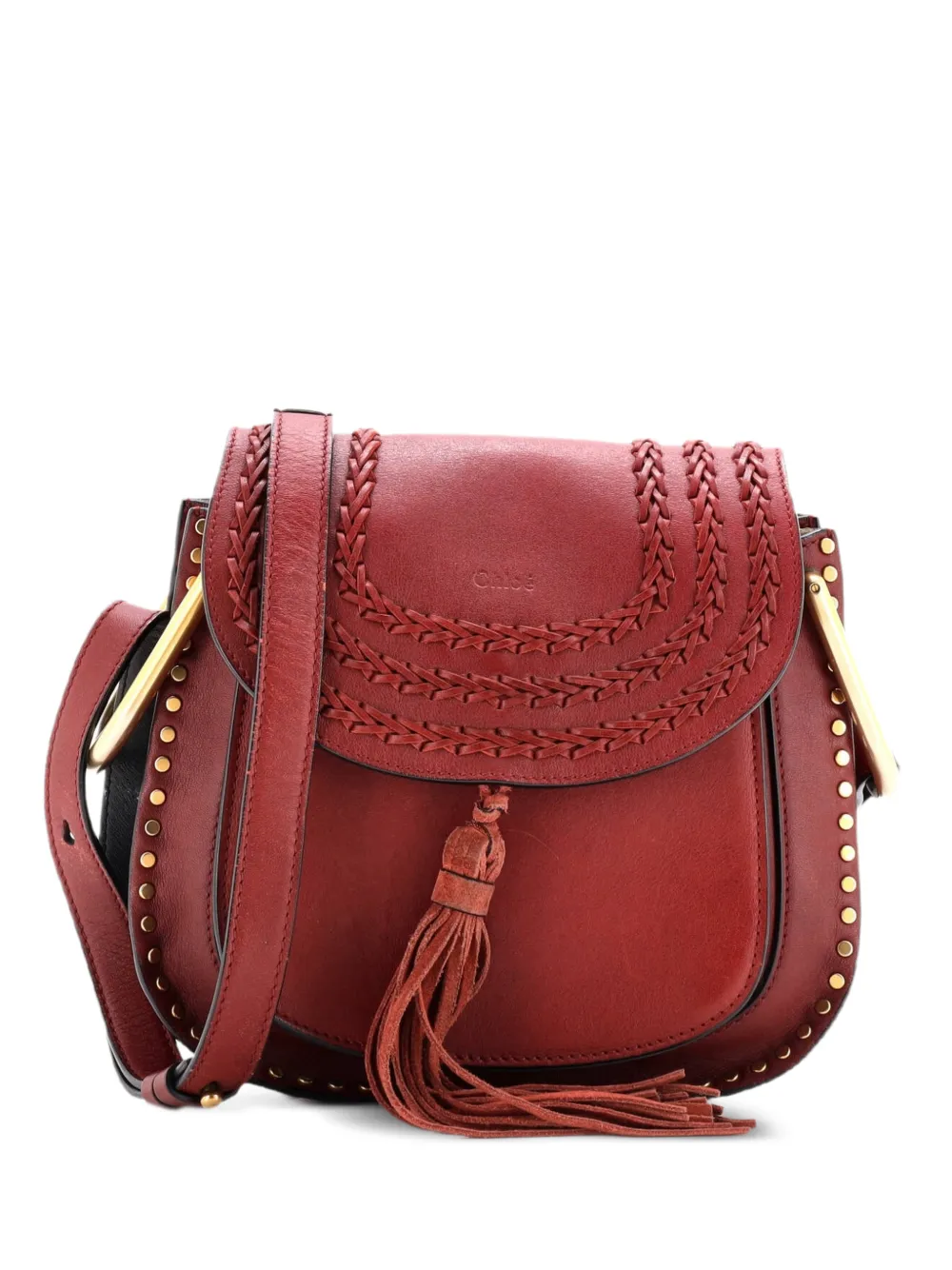 Chloé Pre-Owned Hudson Handbag Whipstitch Leather Small crossbody bag - Rosso