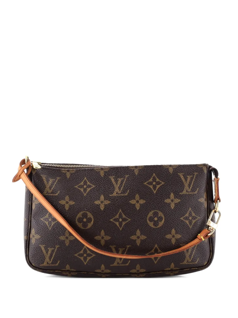 Pre-owned Louis Vuitton Pochette Accessoires Monogram Canvas Clutch Bag In Brown
