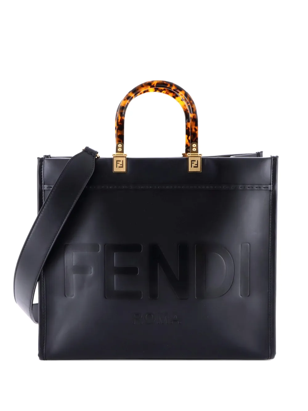 Fendi Pre-Owned Sunshine Shopper Leather Medium tote bag - Nero