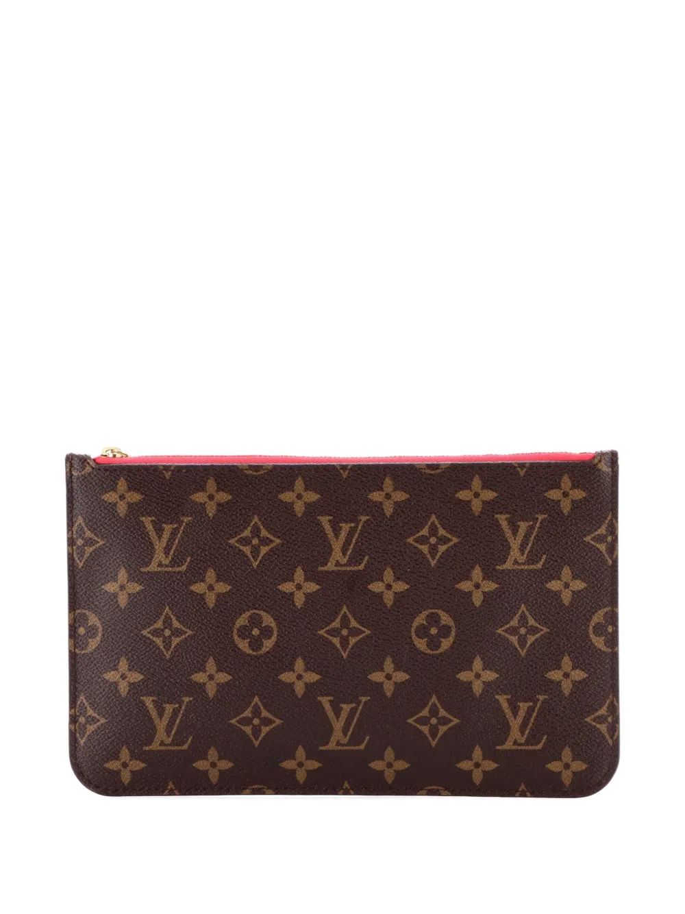 Pre-owned Louis Vuitton Neverfull Pochette Monogram Canvas Large Pouch In Brown