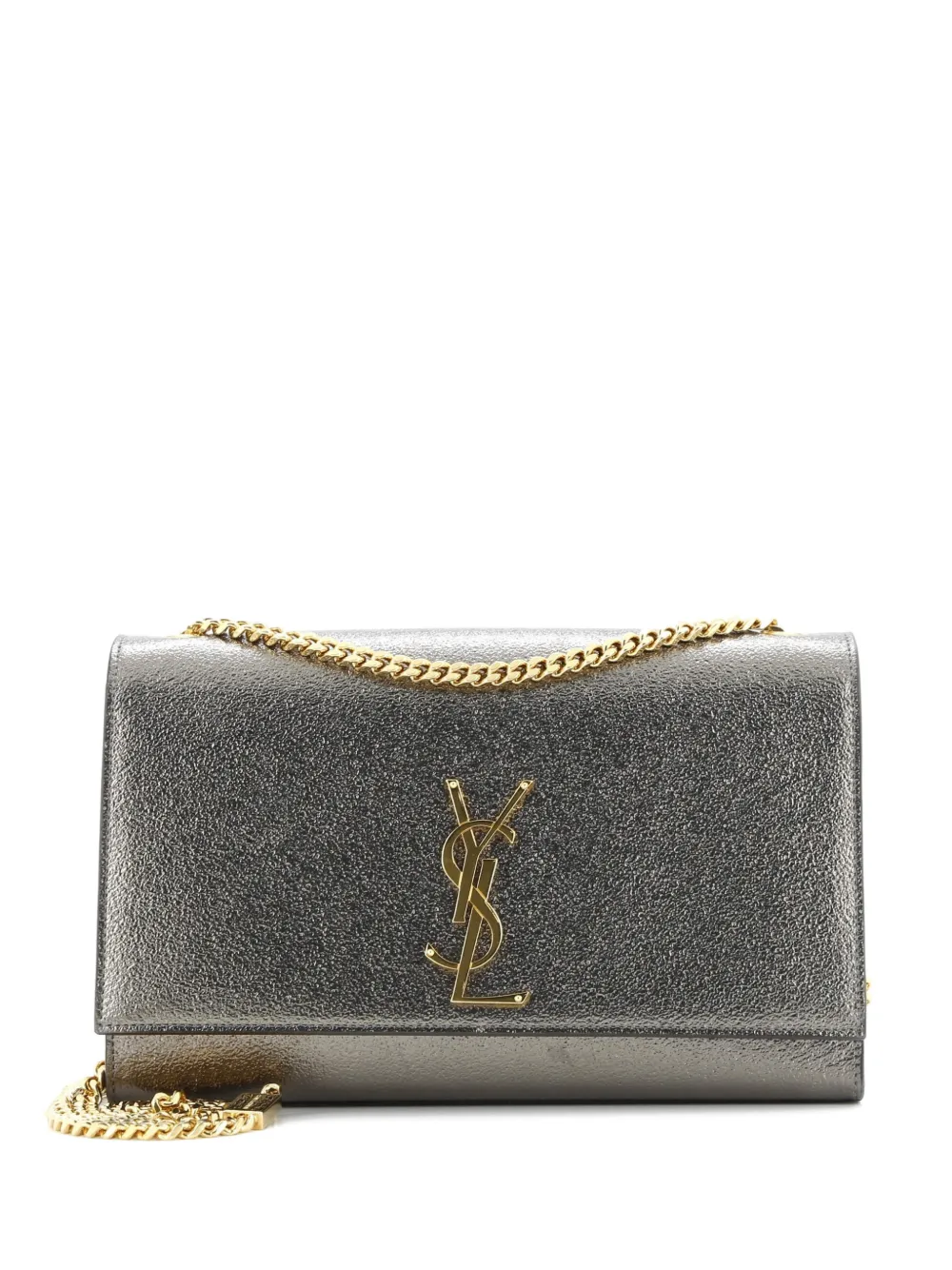 Saint Laurent Pre-Owned Classic Monogram Metallic Leather Medium crossbody bag - Verde