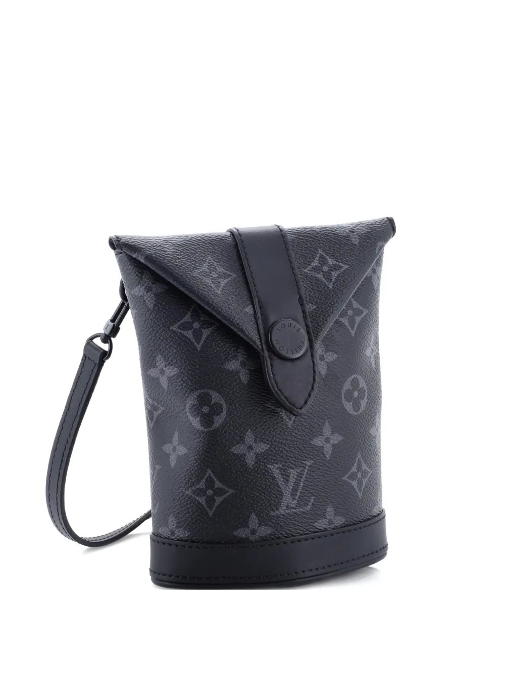Pre-owned Louis Vuitton Envelope Pouch Monogram Eclipse Canvas Shoulder Bag In Black