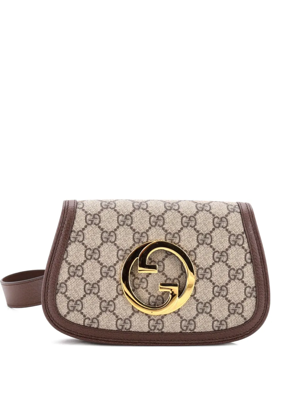 Pre-owned Gucci Blondie Gg Coated Canvas Belt Bag In Brown