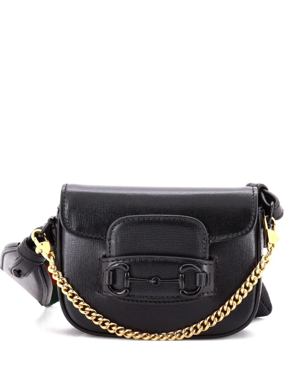 Gucci Pre-Owned Horsebit 1955 Shoulder Bag Leather Super Mini crossbody bag - Schwarz