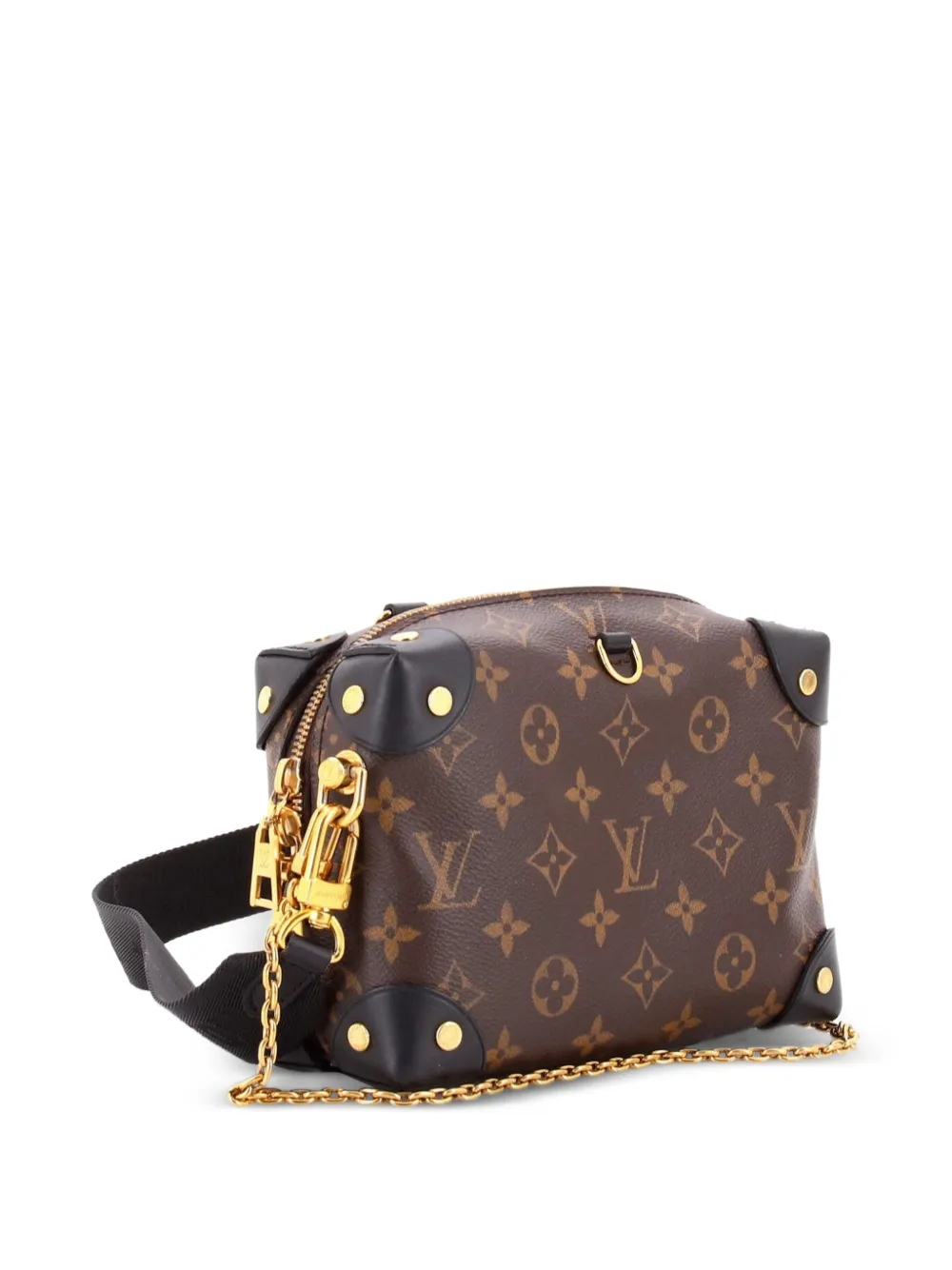 Petite Malle Souple Handbag Monogram Canvas Shoulder Bag