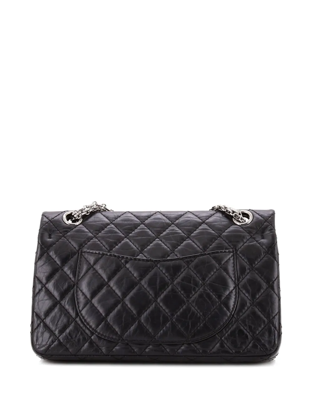 Pre-owned Chanel Space Charms Reissue 2.55 Flap Bag Quilted Aged Calfskin 225 Shoulder Bag In Black