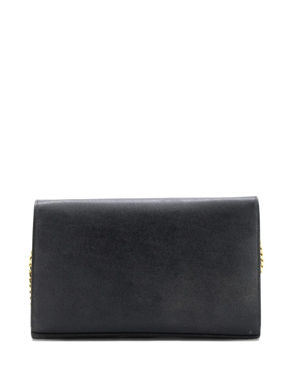 Pre-owned Saint Laurent Classic Monogram Grainy Leather Large Crossbody Bag In Black