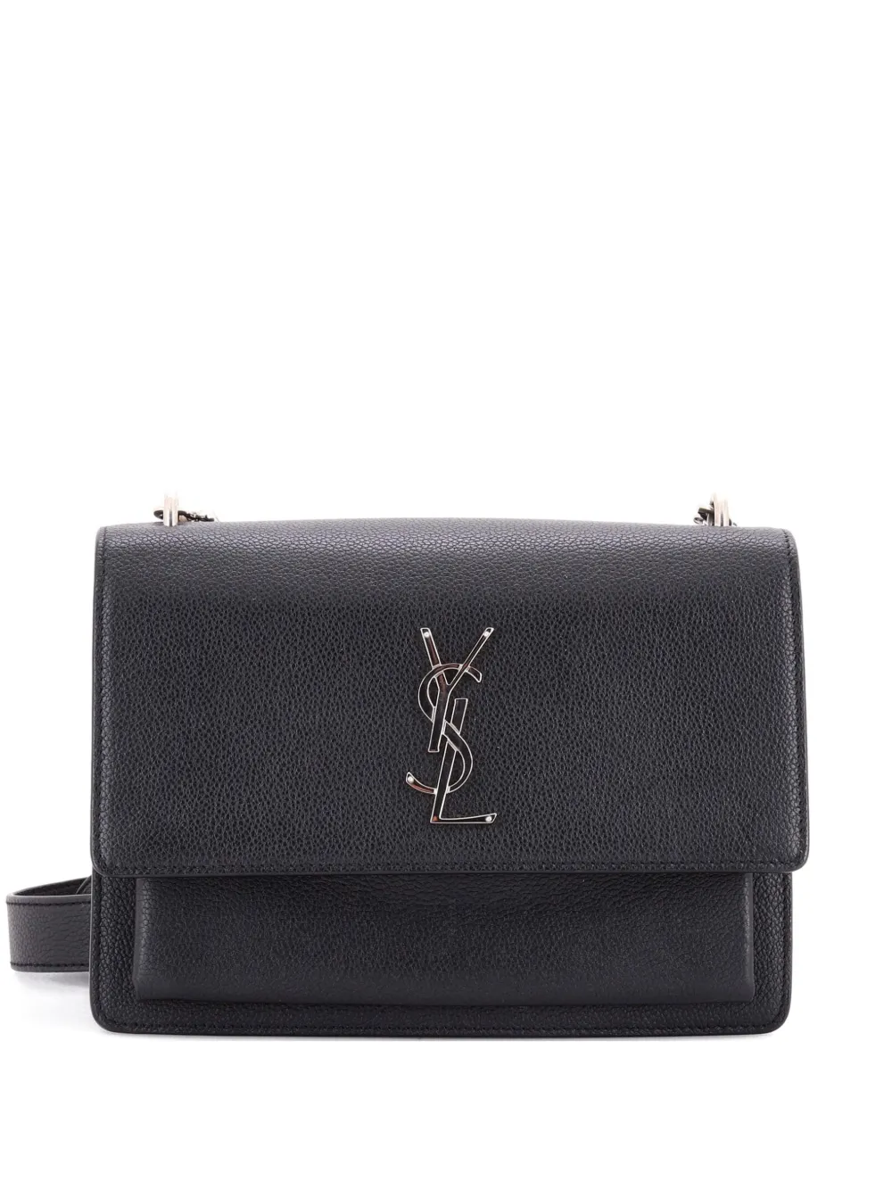 Saint Laurent Pre-Owned Sunset Satchel Leather Medium crossbody bag - Nero