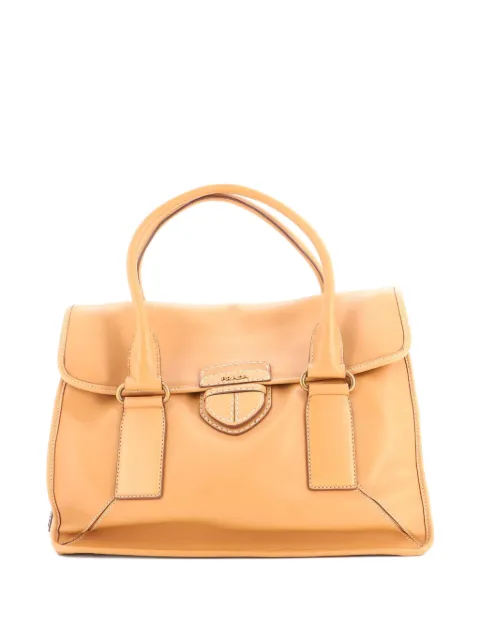 Prada Pre-Owned Pushlock Flap Leather Large tote bag