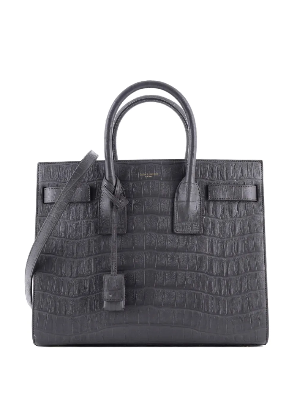Saint Laurent Pre-Owned Sac de Jour Bag Crocodile Embossed Leather Medium tote bag - Grigio