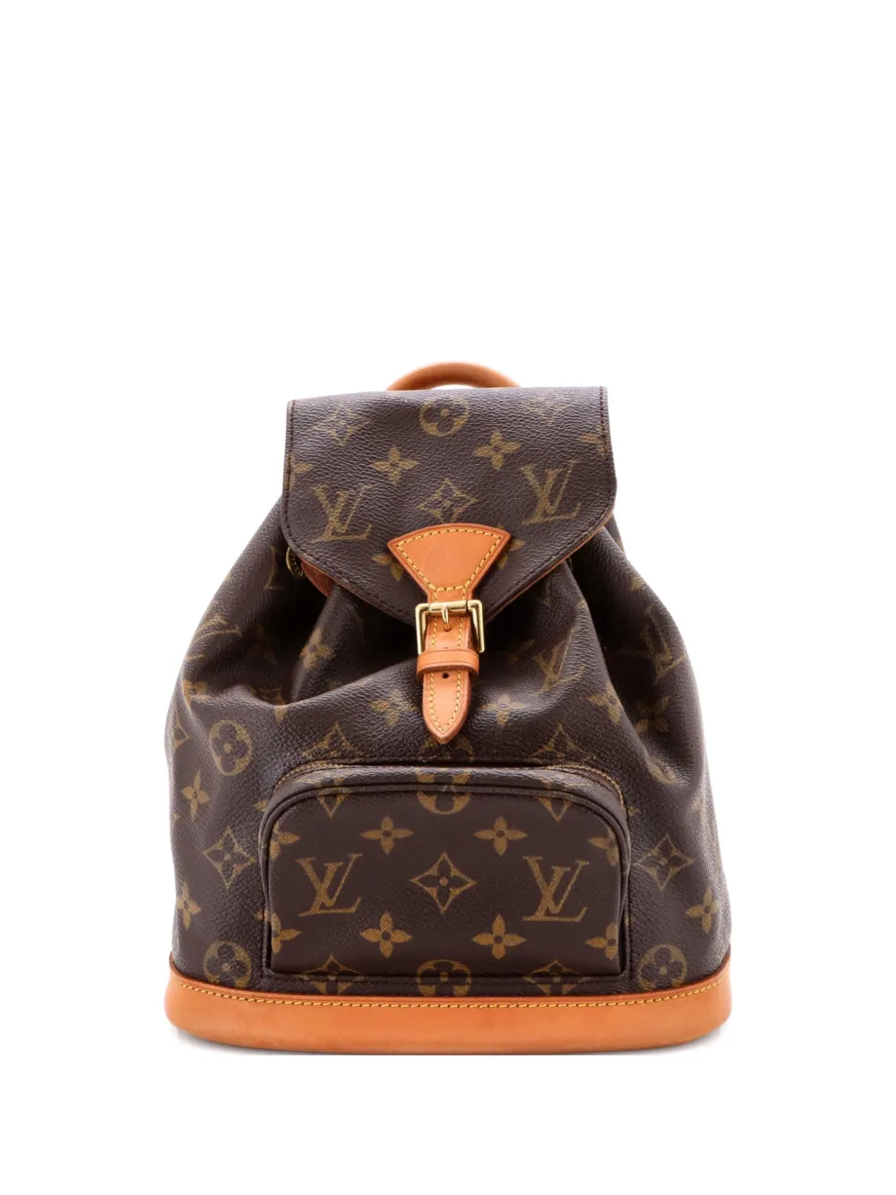 Pre-owned Louis Vuitton Vintage Montsouris Monogram Canvas Pm Backpack In Brown