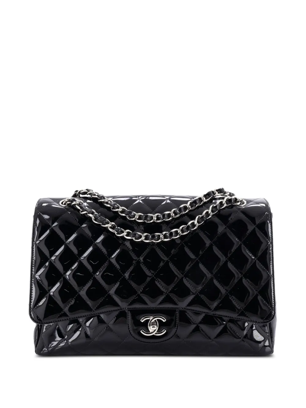 CHANEL Pre-Owned Classic Single Flap Bag Quilted Patent Maxi shoulder bag - Nero