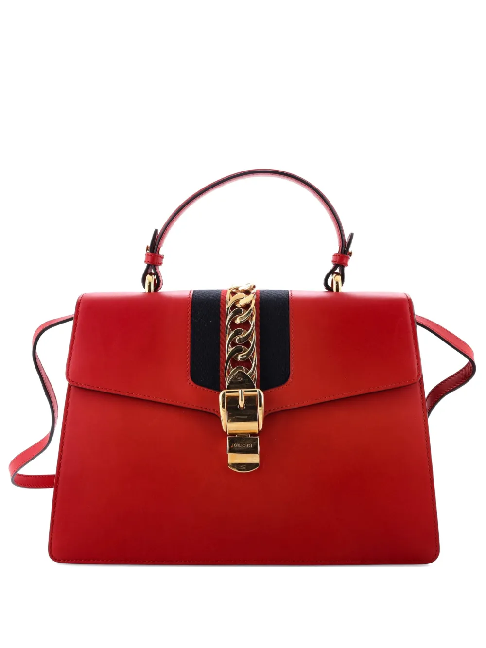 Gucci Pre-Owned Sylvie Top Handle Bag Leather Medium satchel - Rosso