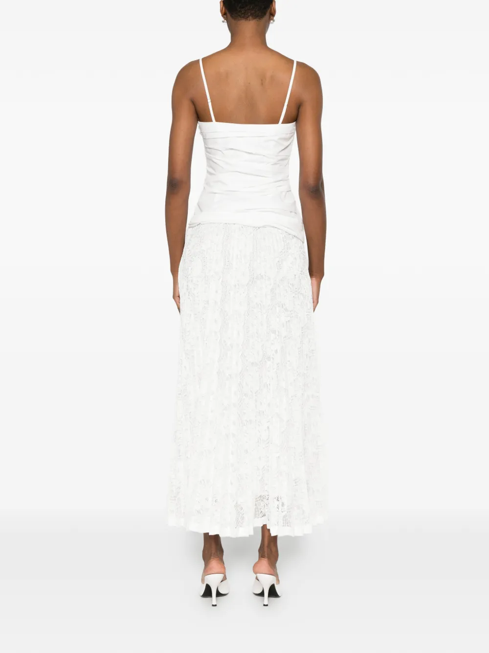 SIMKHAI Annalise kanten midi-jurk Wit