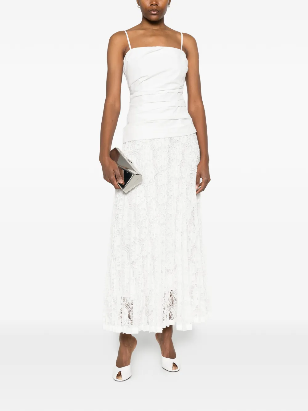 SIMKHAI Annalise kanten midi-jurk Wit