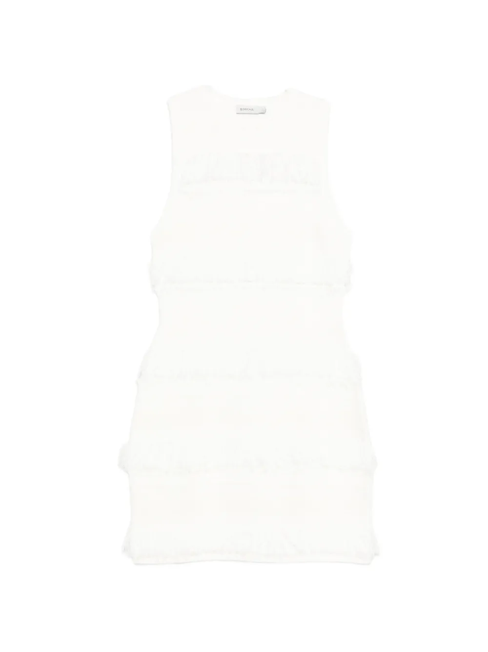 Simkhai fringed striped mini dress - Bianco