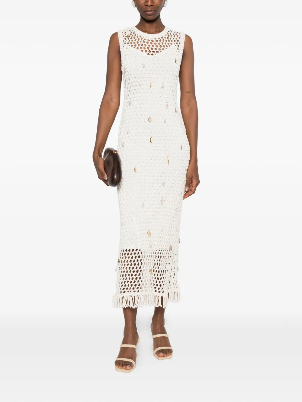 Simkhai Gebreide midi-jurk Beige