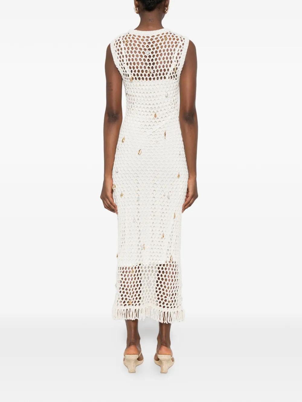 Simkhai Gebreide midi-jurk Beige