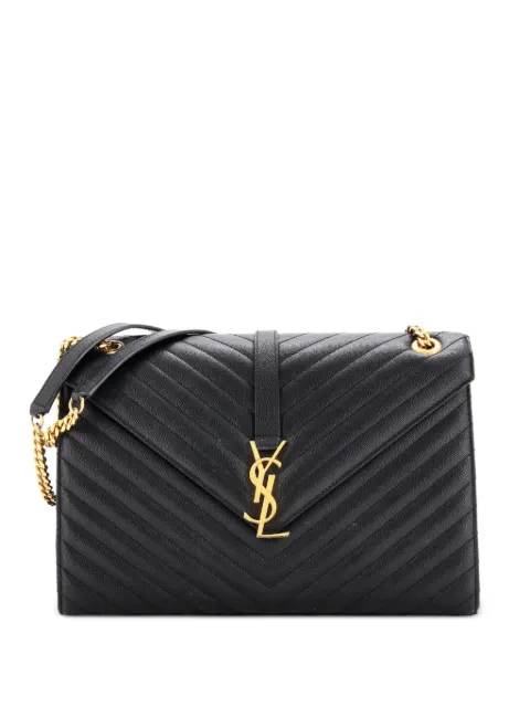 Saint Laurent Pre-Owned Classic Monogram Envelope Satchel Matelasse Chevron Leather Large shoulder bag