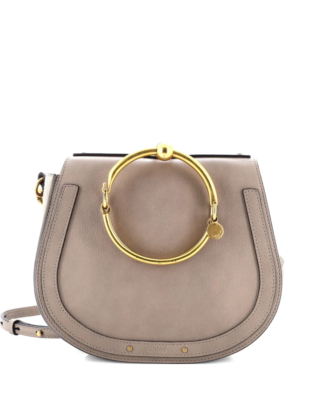 Pre-owned Chloé Nile Leather Medium Crossbody Bag In Gray