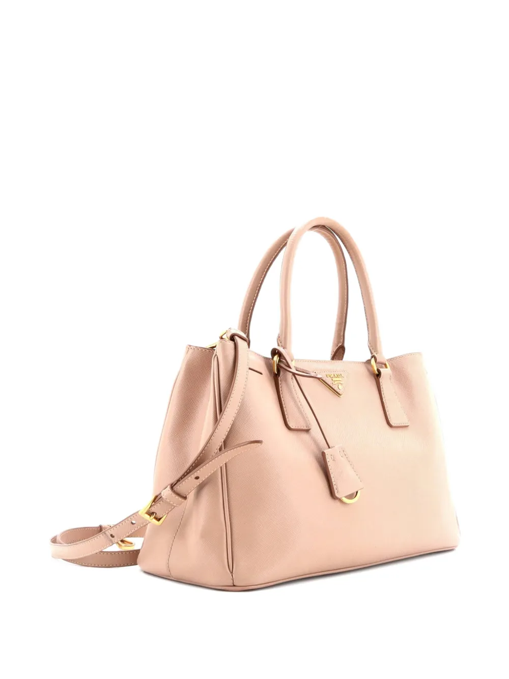 PRADA Pre-owned Lux Open Saffiano Leather Medium Tote Bag In Neutral