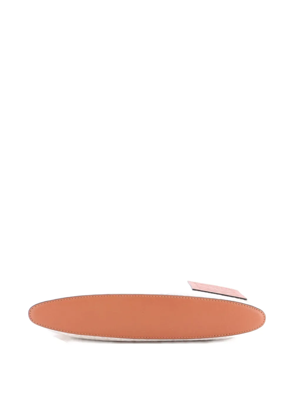 Pre-owned Loewe Zip Clutch Anagram Jacquard And Leather Pouch In Brown