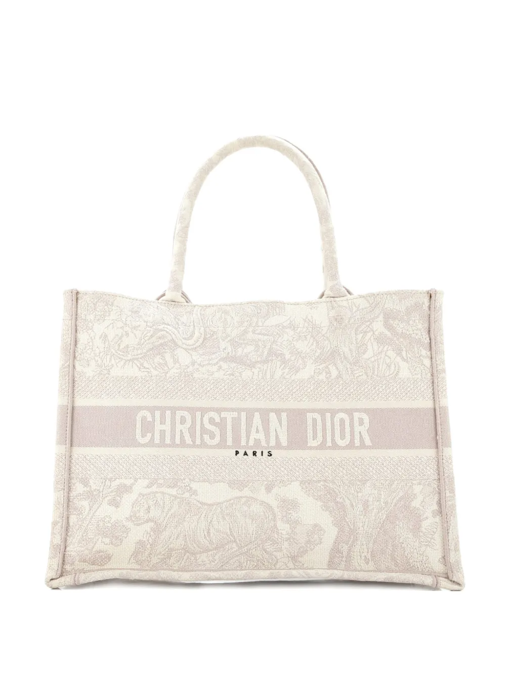 Christian Dior Pre-Owned Book Embroidered Canvas Medium tote bag - Toni neutri