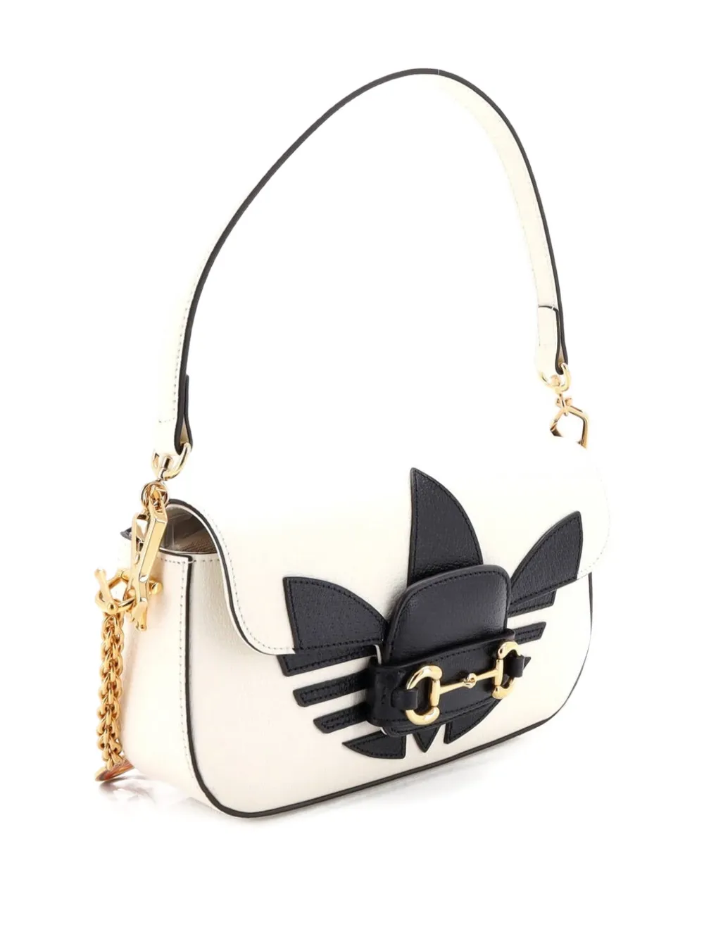 Pre-owned Gucci X Adidas Horsebit 1955 Leather East West Shoulder Bag In White
